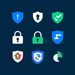 The icon for cybersecurity services typically features a sleek modern design that symbolizes protection and defense against digital threats It may incorporate elements like shields locks or digital pathways to convey security and trust Colors like bl